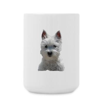 Dog westi cute dogs small dog pet - Large Mug 440 ml - white - Front