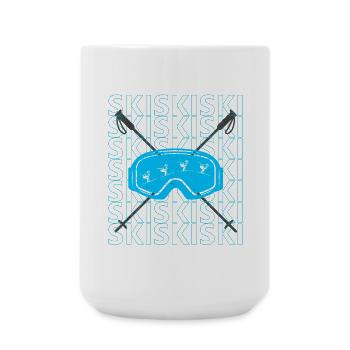 Ski ski goggles skiing - Large Mug 440 ml - white - Front