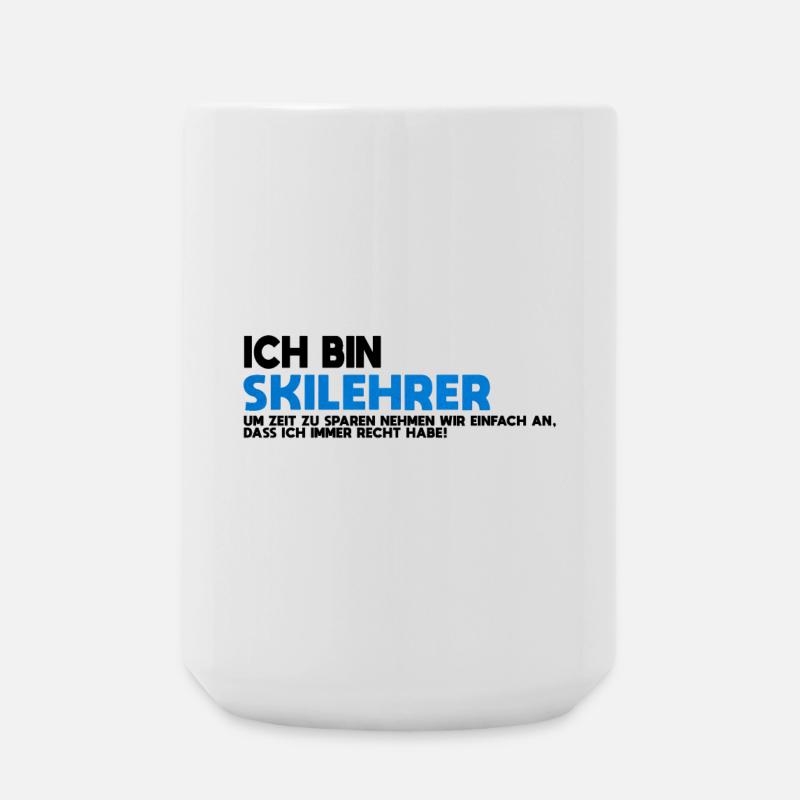 Skilehrer Blau Textur - Große Tasse 440 ml - Weiß