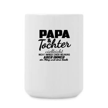 Familie Papa und Tochter Herz und Seele - Große Tasse 440 ml - Weiß - Vorne