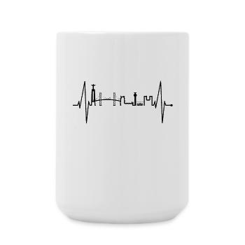 Lisbonne Skyline Heartbeat Portugal Love Lisboa - Grande tasse 440 ml - blanc - Devant