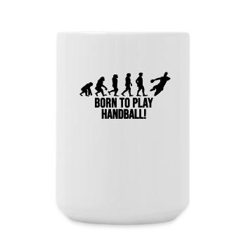 Né pour jouer au handball Évolution Cadeau Drôle - Grande tasse 440 ml - blanc - Devant