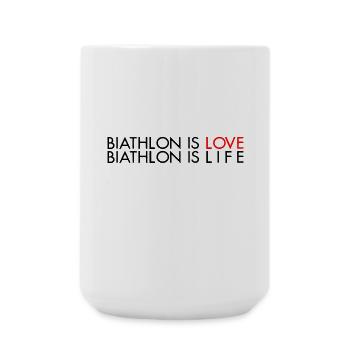 Biathlon ist Liebe - Große Tasse 440 ml - Weiß - Vorne