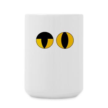 Enquête yeux cool regard de chat - Grande tasse 440 ml - blanc - Devant