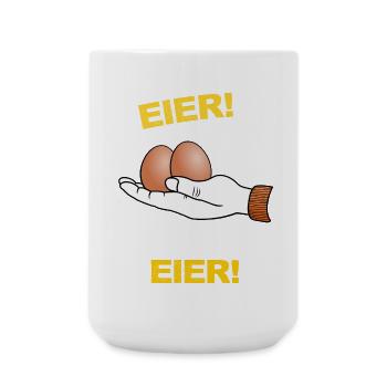 Eier, Klöten, Chochones, Hühnerei, Hoden, Sack - Große Tasse 440 ml - Weiß - Vorne