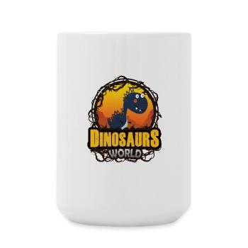 Coucher de soleil sur le monde des dinosaures - Grande tasse 440 ml - blanc - Devant