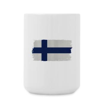 Drapeau finlandais aspect acrylique - Grande tasse 440 ml - blanc - Devant