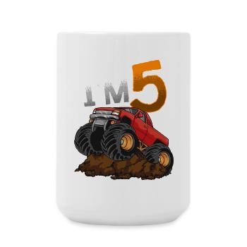 5ème anniversaire Monster Truck - Grande tasse 440 ml - blanc - Devant