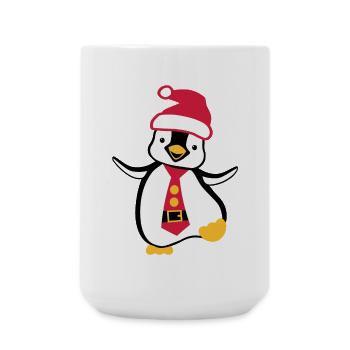 Weihnachten Pinguin - Große Tasse 440 ml - Weiß - Vorne