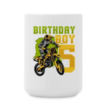 5th Anniversary Dirt Bike Motocross - Large Mug 440 ml - white - Front
