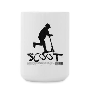 Kickscooter Freestyle Scooting - Große Tasse 440 ml - Weiß - Vorne