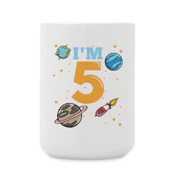 5th Birthday Space - Large Mug 440 ml - white - Front