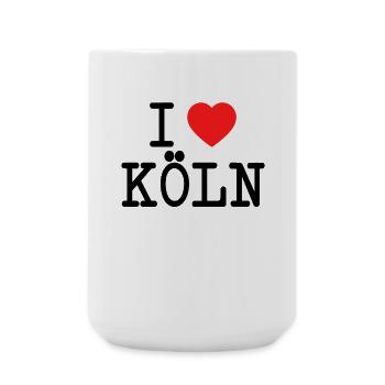 J'adore Cologne I Love Cologne Fan de carnaval de Cologne - Grande tasse 440 ml - blanc - Devant