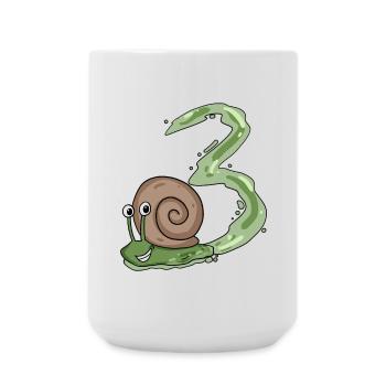 Escargot 3e anniversaire - cadeau 3 ans - Grande tasse 440 ml - blanc - Devant