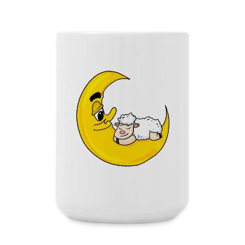 Sheep moon sleeping cute gift - Large Mug 440 ml - white - Front