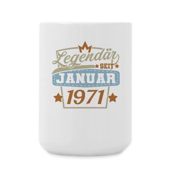 januar 1971 Geburtstag Geschenkideen - Große Tasse 440 ml - Weiß - Vorne