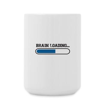 Le cerveau à la charge – Barre de chargement - Grande tasse 440 ml - blanc - Devant