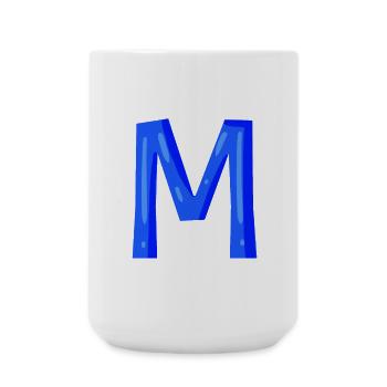 First letter M - Large Mug 440 ml - white - Front