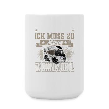 Camping Camper Wohnmobil - Große Tasse 440 ml - Weiß - Vorne