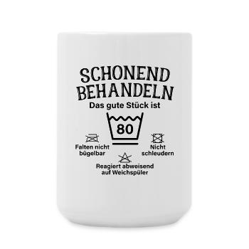 Schonend Behandeln Achtzig Geschenk 80. Geburtstag - Große Tasse 440 ml - Weiß - Vorne