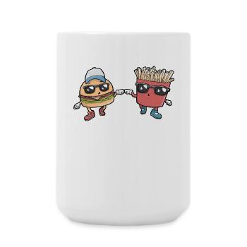 Burgers, frites, restauration rapide - Grande tasse 440 ml - blanc - Devant