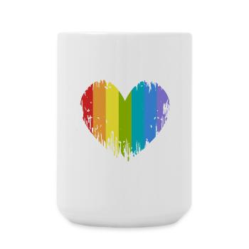 Coeur LGBT - Grande tasse 440 ml - blanc - Devant