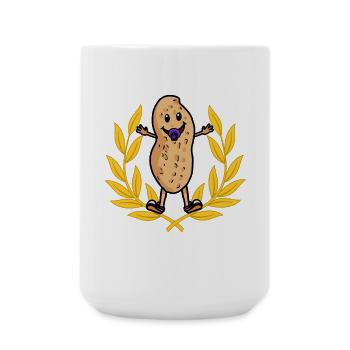 Laurel wreath baby peanut birth birthday kids - Large Mug 440 ml - white - Front