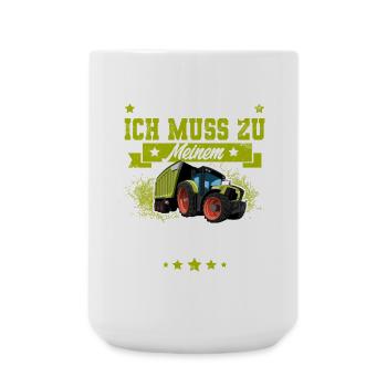 Landwirt Traktor Landwirtschaft - Große Tasse 440 ml - Weiß - Vorne