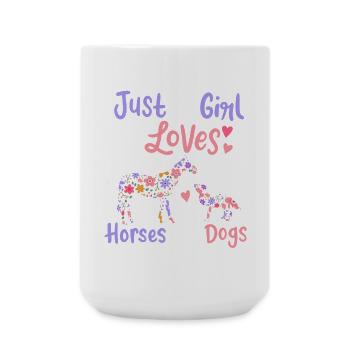 Horse Dog Horse Lover Dog Lover - Large Mug 440 ml - white - Front