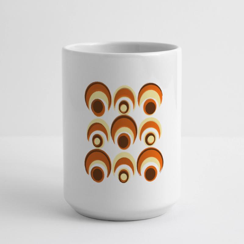60s 70s Retro Pattern Circle Style Pattern Large Mug 440 ml