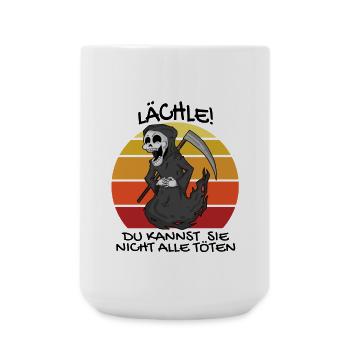 Sensenmann Retro Spruch lustig - Große Tasse 440 ml - Weiß - Vorne