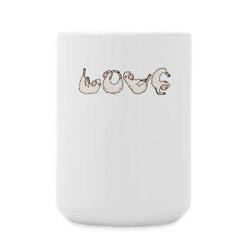 Love Yoga Fitness Alpaca - Large Mug 440 ml - white - Front