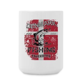 Danemark drapeau de pêche pêche poisson design - Grande tasse 440 ml - blanc - Devant