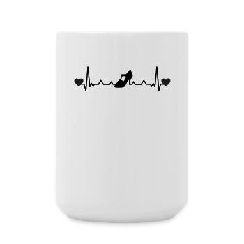 Latin Single Dance Shoe Women's Latin Heartbeat - Large Mug 440 ml - white - Front
