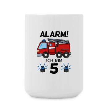 Feuerwehrauto 5. Geburtstag Feuerwehr 5 Jahre - Große Tasse 440 ml - Weiß - Vorne