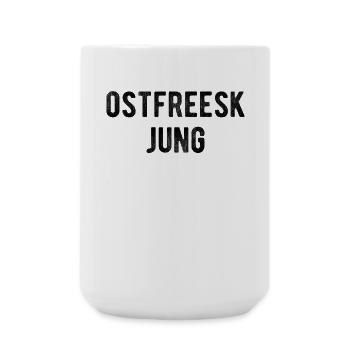 Ostfreesk Jung Ostfriesland Plattdeutsch Dialekt - Große Tasse 440 ml - Weiß - Vorne