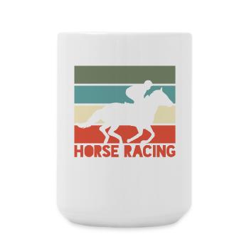 Horse Racing Racing Rider Jockey Retro - Large Mug 440 ml - white - Front