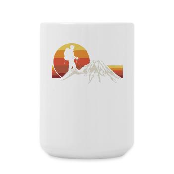 Hiking Hikers Vintage - Large Mug 440 ml - white - Front