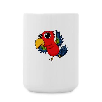 Kleiner Papagei - Große Tasse 440 ml - Weiß - Vorne