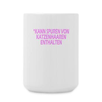 Kann Spure von Katzenhaaren enthalten - Große Tasse 440 ml - Weiß - Vorne