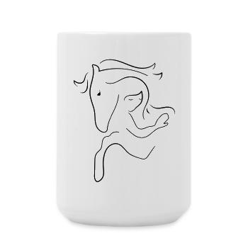 Cheval - Grande tasse 440 ml - blanc - Devant