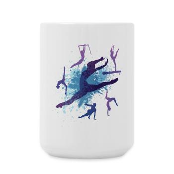 Dancing Ballet Sports Gymnastics Girls Women Gymnastics - Large Mug 440 ml - white - Front