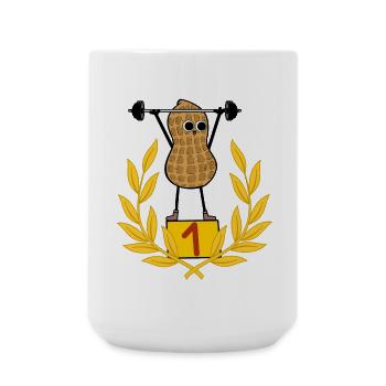 cacahuète bodybuilder musculation poids haltère - Grande tasse 440 ml - blanc - Devant