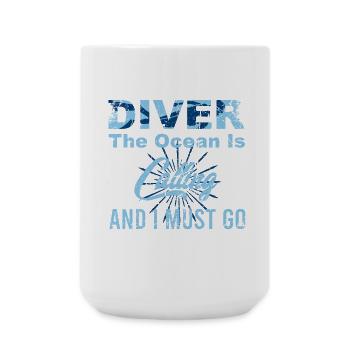 Diver Motivation Design für Wassersportfans - Große Tasse 440 ml - Weiß - Vorne