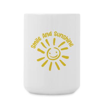 Lächeln und Sonnenschein Positive Haltung - Große Tasse 440 ml - Weiß - Vorne