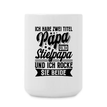 Papa Vater Stiefvater - Große Tasse 440 ml - Weiß - Vorne