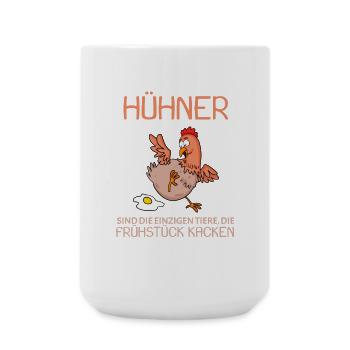 Landwirt Landwirte Huhn Hühner Spruch - Große Tasse 440 ml - Weiß - Vorne