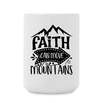 La foi peut déplacer les montagnes Inspiration - Grande tasse 440 ml - blanc - Devant