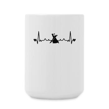 Heartbeat ECG Standard tanzen Tanzpaar Slow Fox - Große Tasse 440 ml - Weiß - Vorne