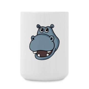 Hippo Head - Large Mug 440 ml - white - Front